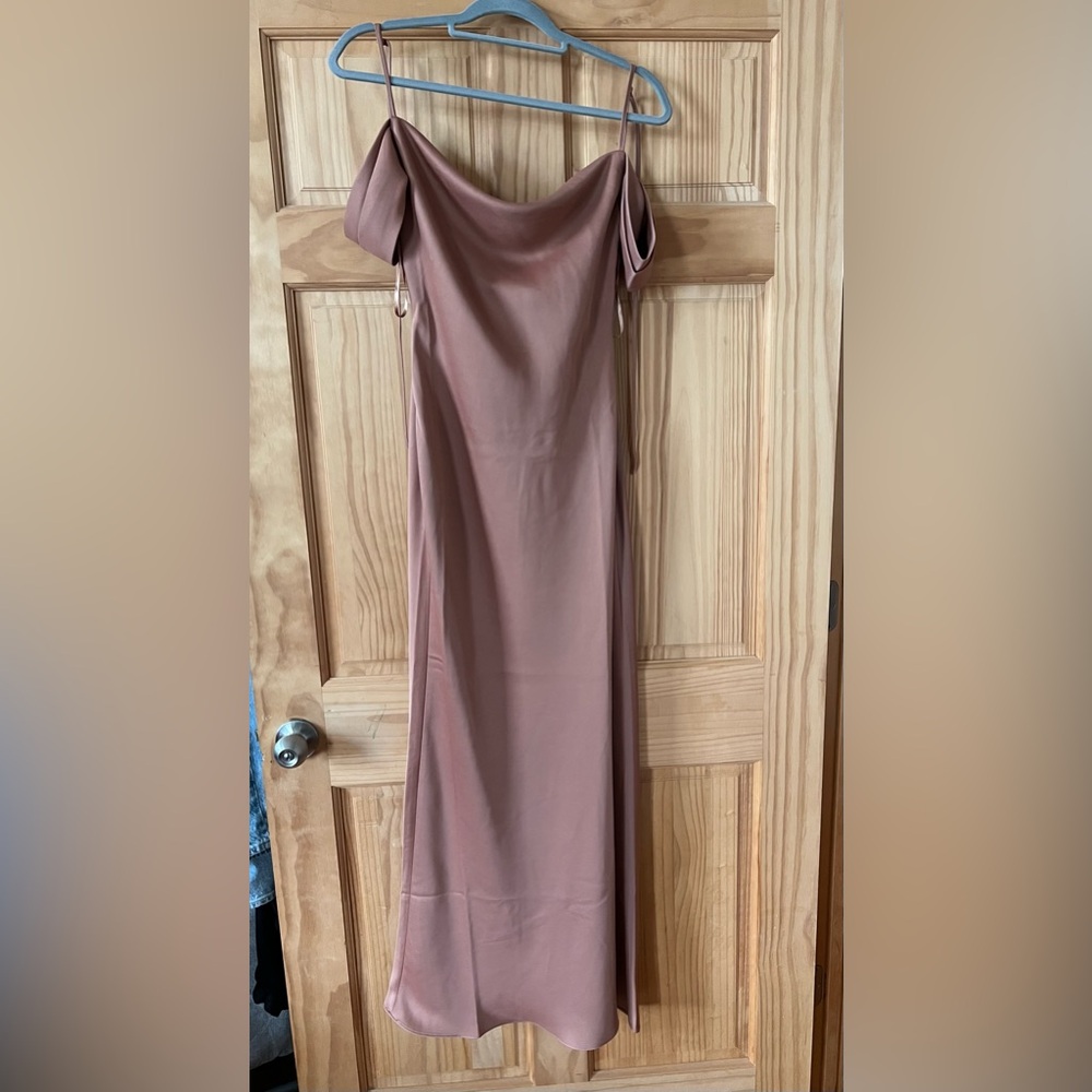 BHLDN IRA SATIN CHARMEUSE DRESS in color Sand Dune - size 0